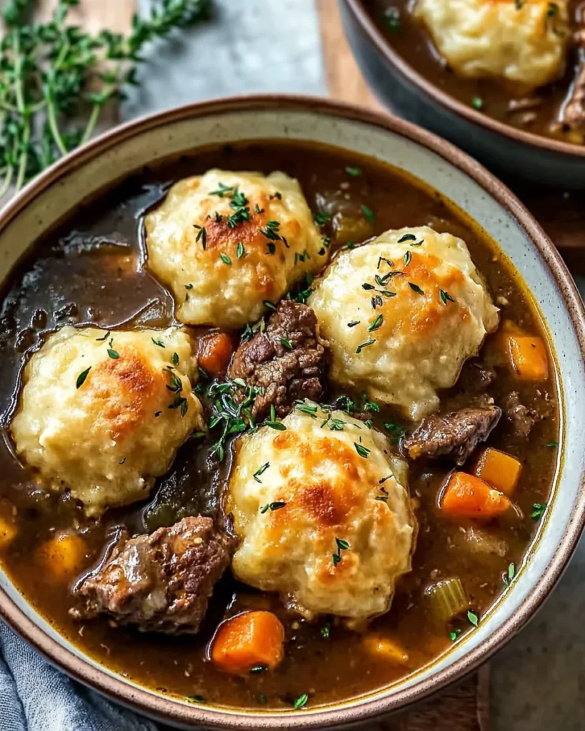 Homemade Irish Stew with Cheddar Dumplings