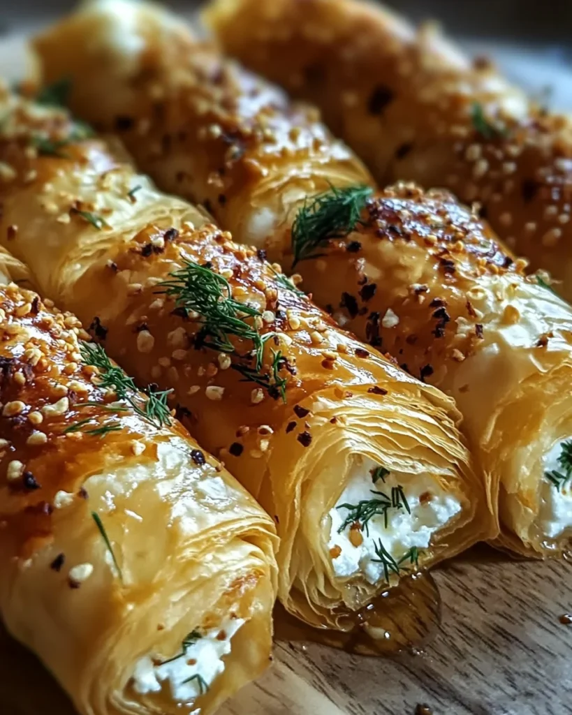 Indulgent Oven Fried Feta Rolls with Chili Honey Magic