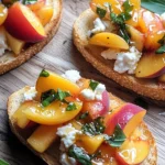 Peach Bruschetta with Goat Cheese and Honey