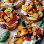 Quick Peach Bruschetta with Whipped Ricotta