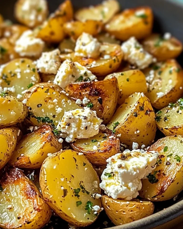 Roasted Potatoes with Baked Feta and Garlic