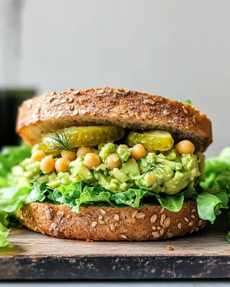 Smashed Chickpea Avocado Dill Pickle Sandwiches