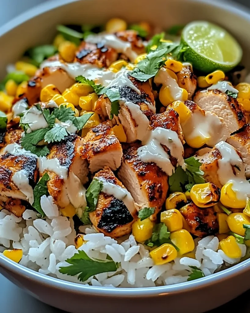 Street Corn Chicken Rice Bowl