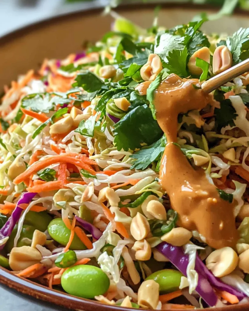 Thai Crunch Salad CPK Copycat (with peanut ginger sauce)