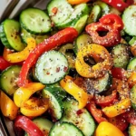 Viral TikTok Cucumber & Bell Pepper Salad