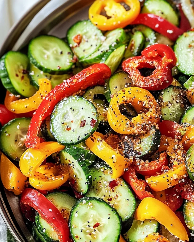 Viral TikTok Cucumber & Bell Pepper Salad