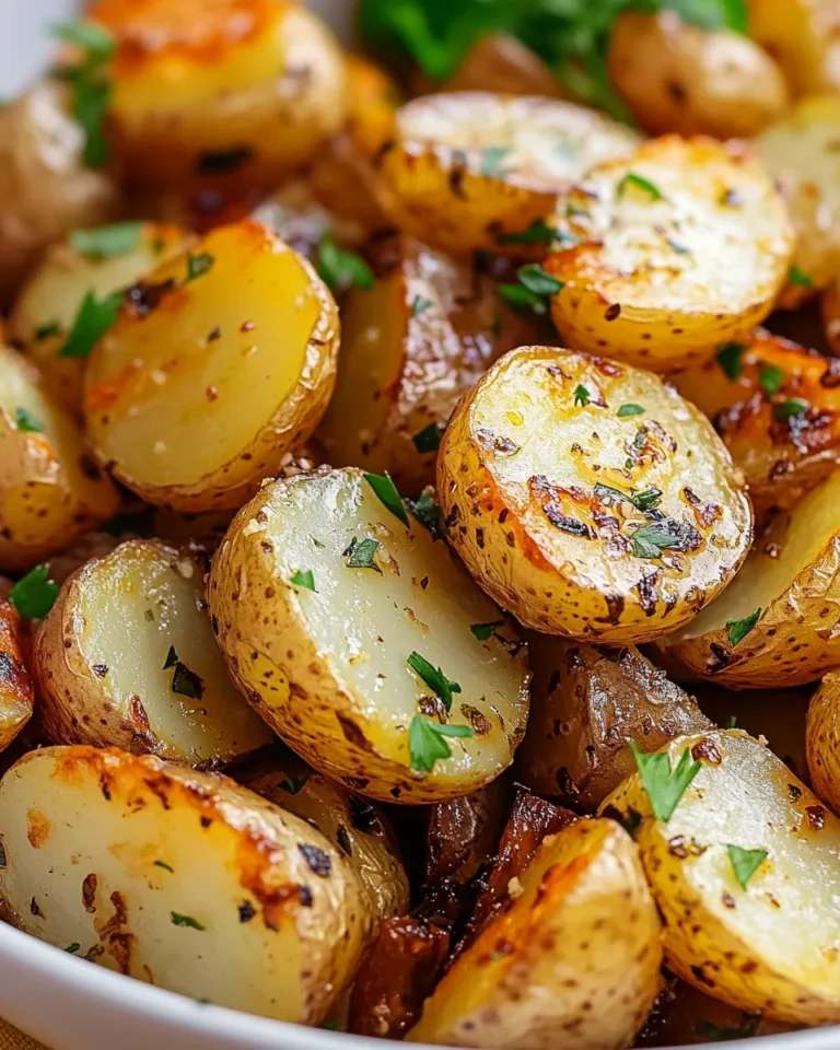 crispy garlic roasted potato salad
