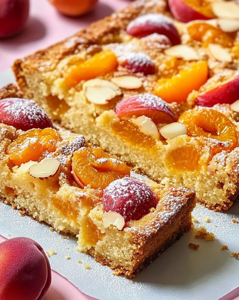 Apricot and almond traybake