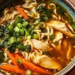 Aromatic Ginger Scallion Chicken Noodle Soup