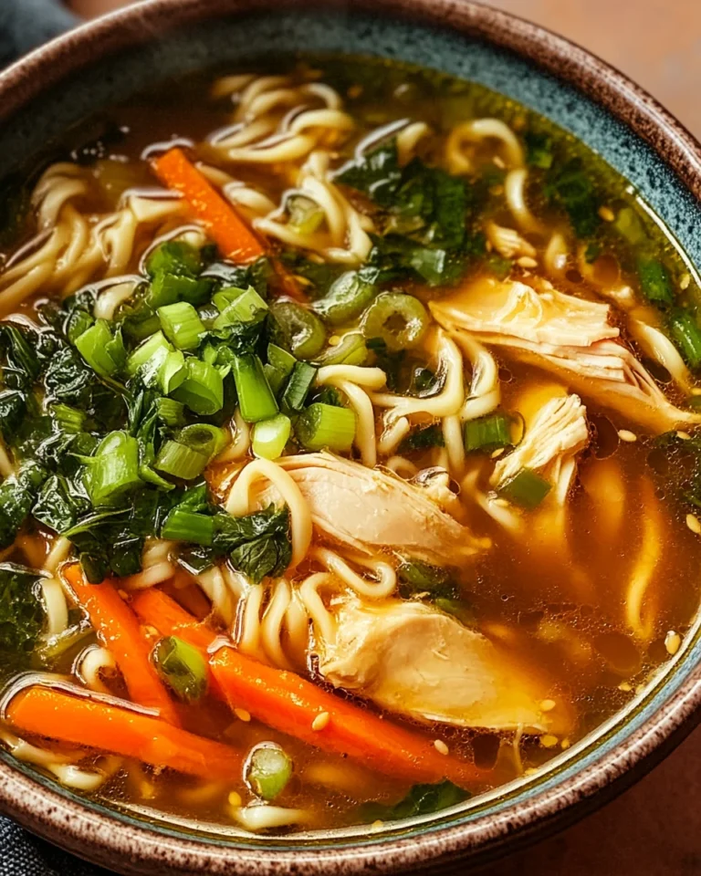 Aromatic Ginger Scallion Chicken Noodle Soup