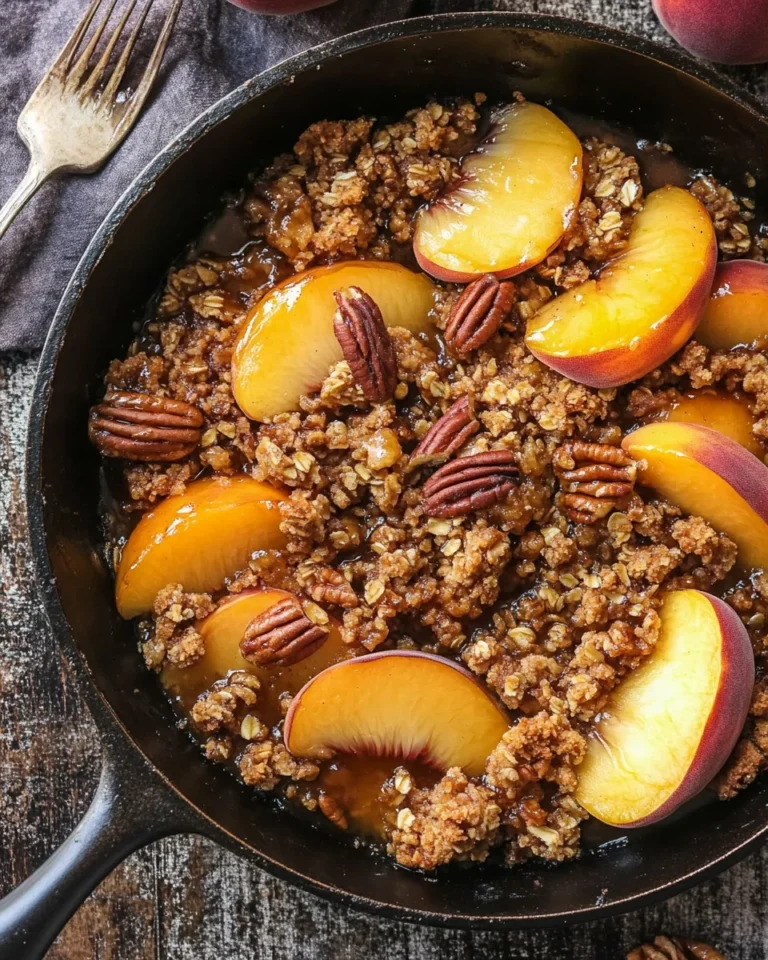 Bourbon Pecan Peach Crisp