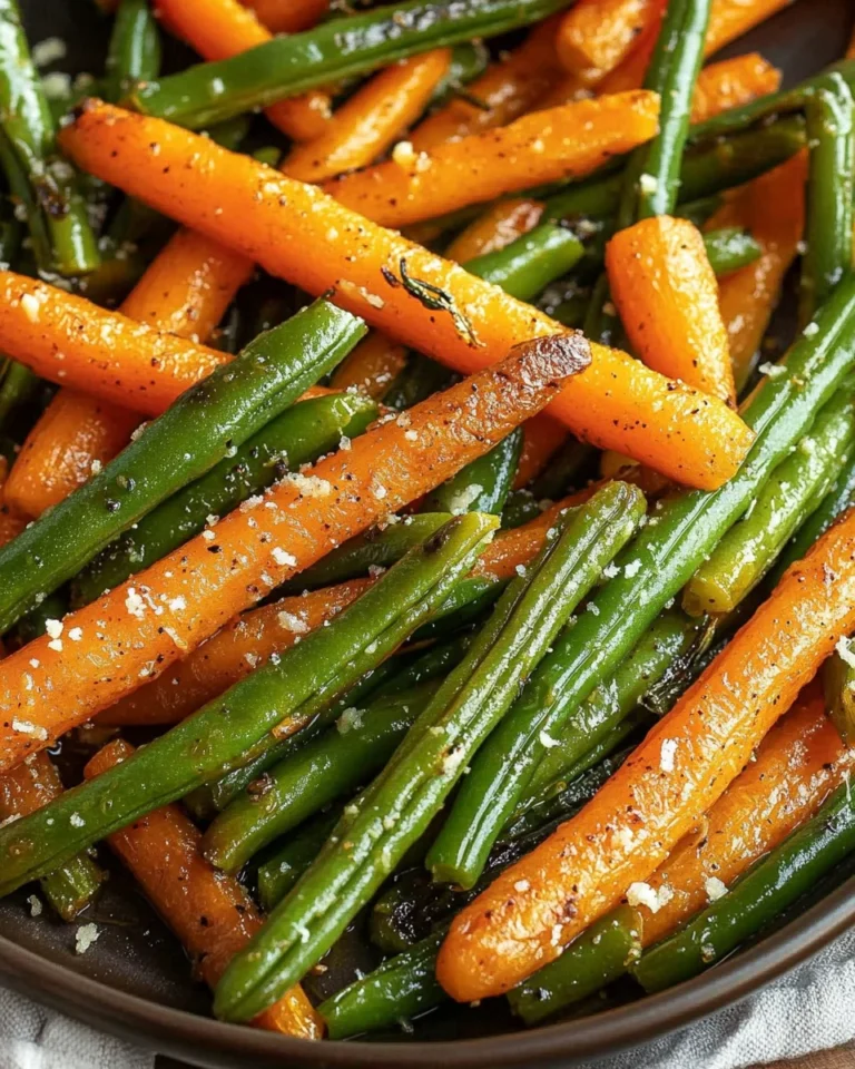 Crispy Roasted Carrots and Green Beans