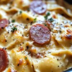 Crock Pot Pierogi Casserole with Kielbasa
