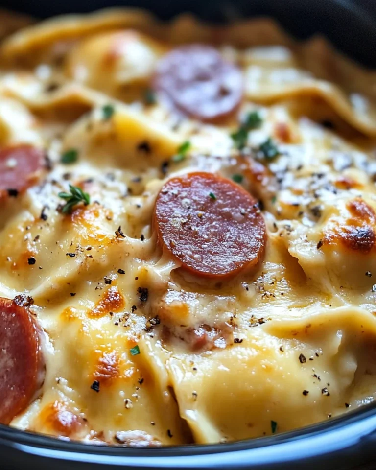 Crock Pot Pierogi Casserole with Kielbasa