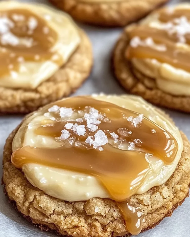 Decadent Copycat Crumbl Salted Caramel Cheesecake Cookies at Home