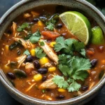 Easy Chicken, Poblano & Black Bean Summer Soup