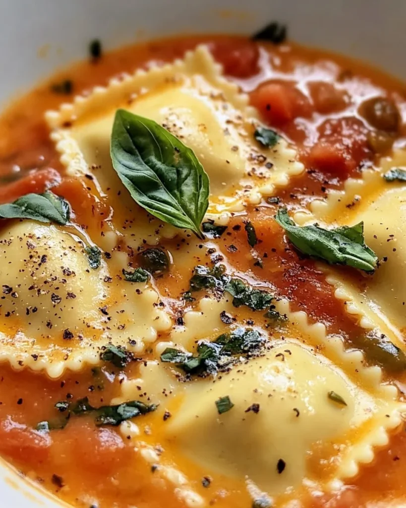 Easy Tuscan Ravioli Soup - theamazingfood