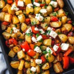 Greek Roasted Potatoes With Peppers & Feta