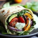 Grilled Mediterranean Veggie Wrap with Zesty Herb Sauce
