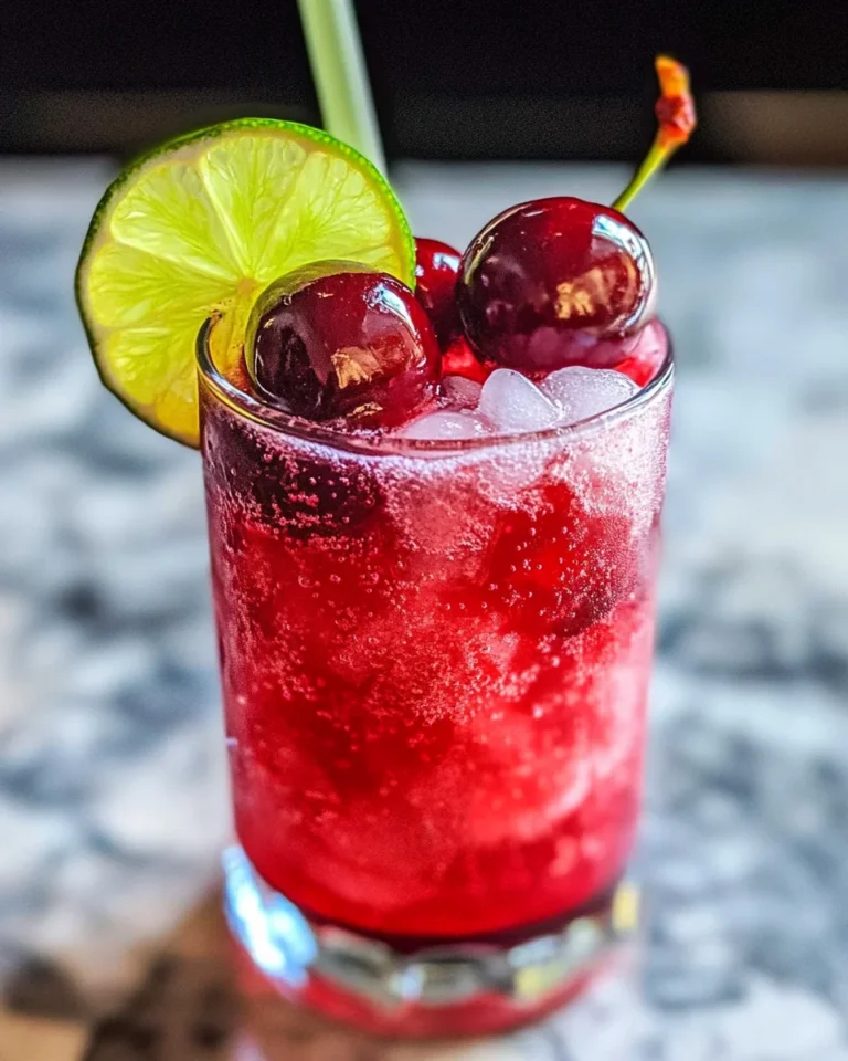 Honey Sweetened Fresh Cherry Limeade