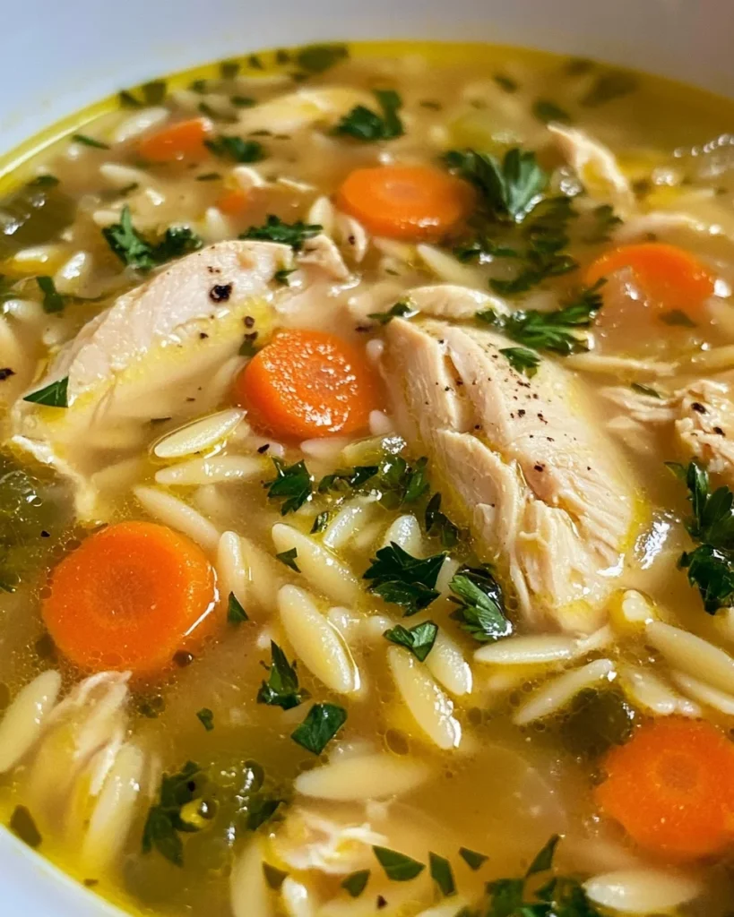 Lemon Chicken Orzo Soup