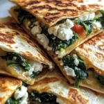 Mediterranean Quesadillas with Spinach, Feta, Mozzarella, and Red Onion