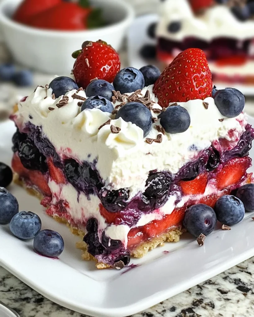 No Bake Summer Berry Lasagna