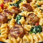 One-Pan White Cheddar Ranch Sausage Magic Pasta