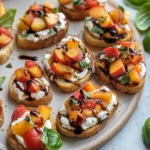 Peach Bruschetta with Whipped Ricotta