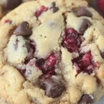 Raspberry & Dark Chocolate Chip Cookies