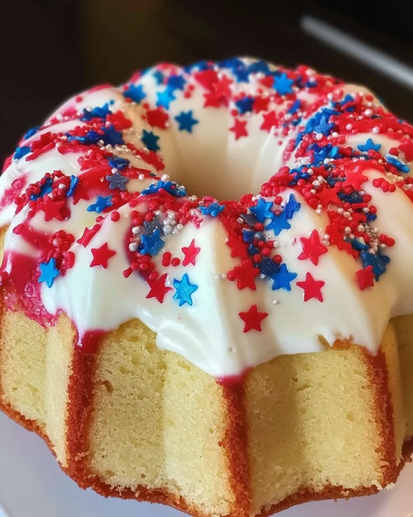 Red, White, and Blue Bundt Cake