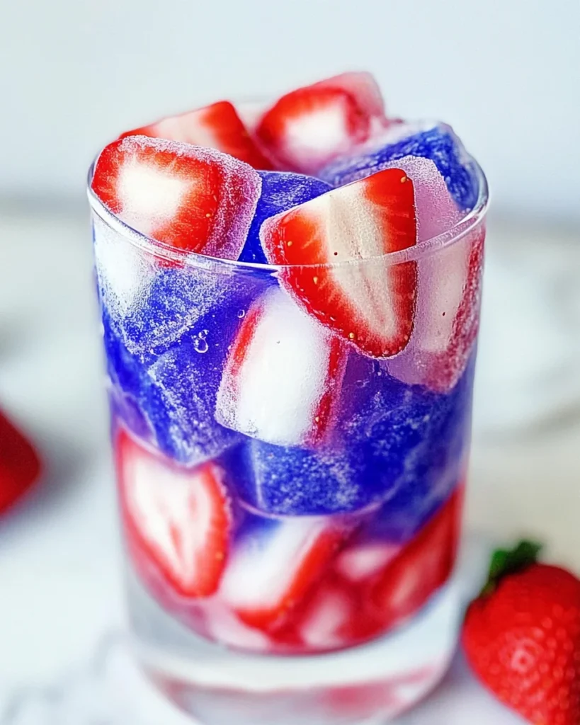 Red, White, and Blue Ice Cubes