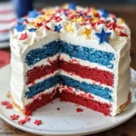 Red, White and Blue Layered Flag Cake