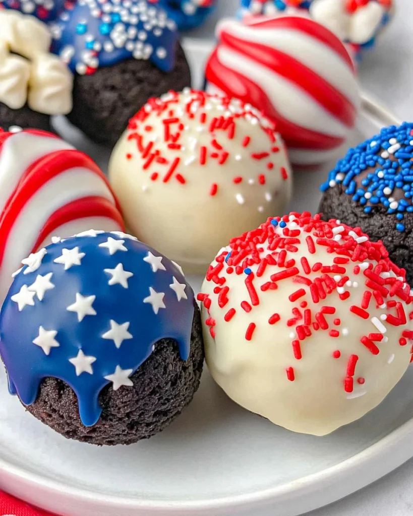 Red White and Blue Oreo Balls