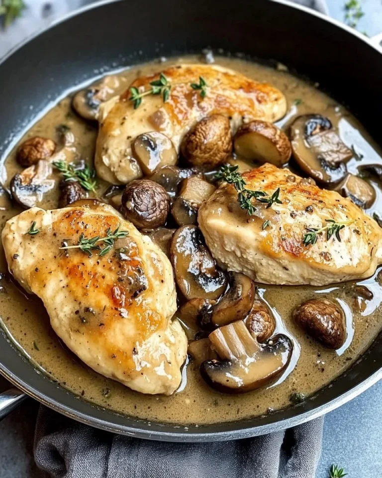 Skillet Chicken and Mushroom Wine Sauce