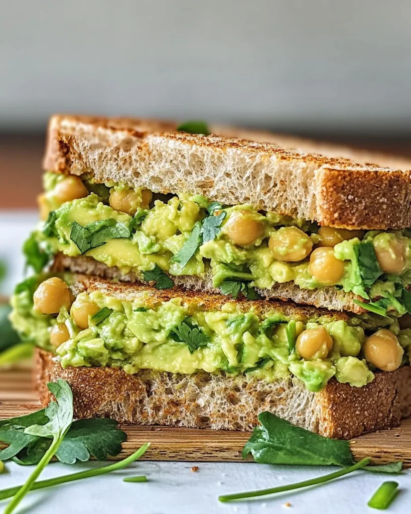 Smashed Chickpea Avocado Salad Sandwich