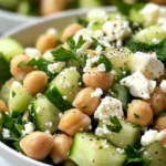 Tasty Chickpea Cucumber Feta Salad