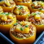 Teriyaki Pineapple Chicken and Rice Stuffed Peppers Delight