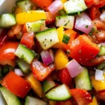 Tomato Cucumber Bell Pepper Salad