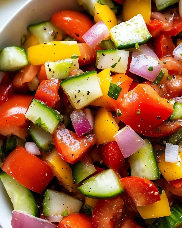 Tomato Cucumber Bell Pepper Salad